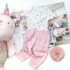 Sweet 3 Piece Outfit Leggings Onesie Shoes NB -3 M